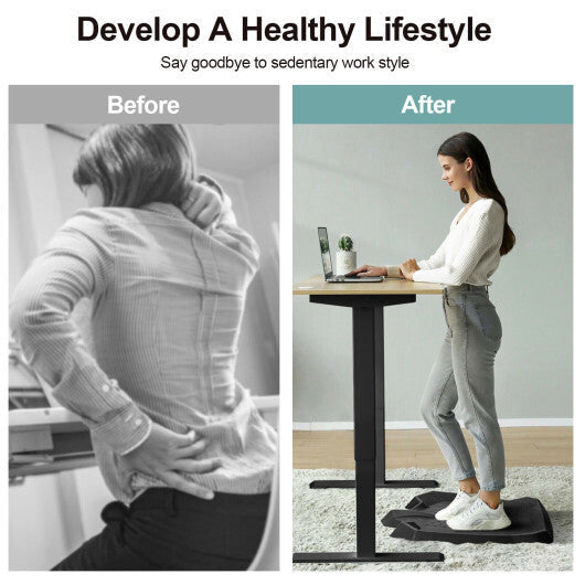 Portable Anti-Fatigue Standing Mat with Massage Points and Diverse Terrain-Black LuxuryLifeWay Online Store