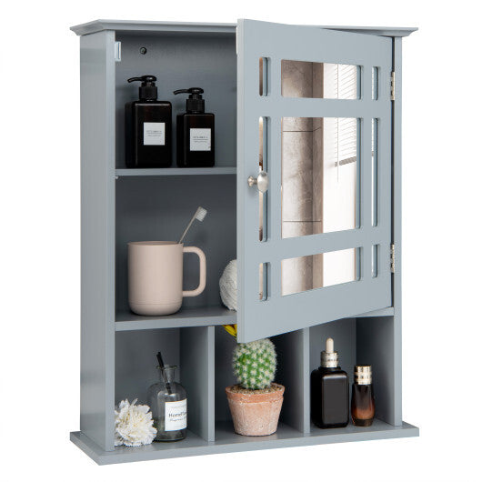 Wall Mounted and Mirrored Bathroom Cabinet-Brown LuxuryLifeWay Online Store