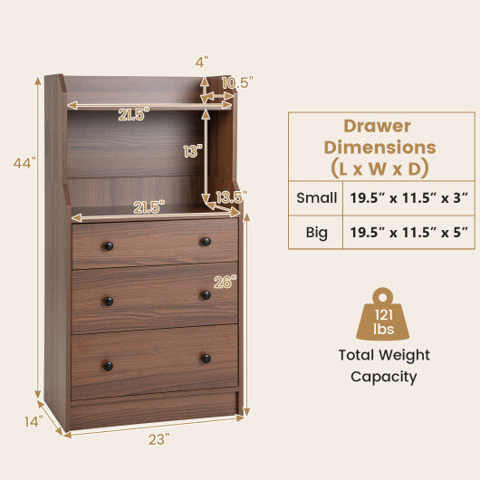 Modern Storage Dresser with Anti-toppling Device-Walnut - Color: Walnut LuxuryLifeWay Online Store