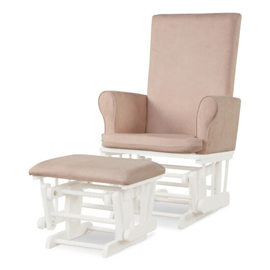 Baby Nursery Relax Rocker Rocking Chair Glider and Ottoman Cushion Set-Gray LuxuryLifeWay Online Store