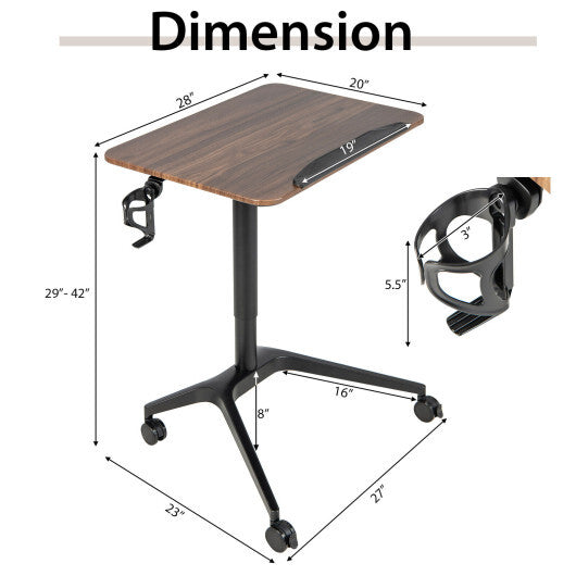 Pneumatic Standing Desk with Anti-fall Baffle and Cup Holder LuxuryLifeWay Online Store