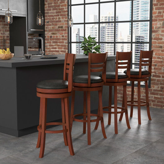 Set of 2 360? Bar Stools with PU Upholstered Seats-Brown LuxuryLifeWay Online Store