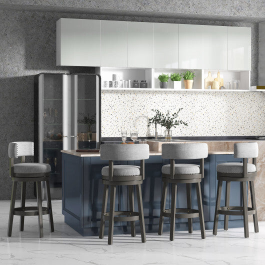 27/31 Inch Swivel Bar Stool with Upholstered Back Seat and Footrest-27 inches LuxuryLifeWay Online Store
