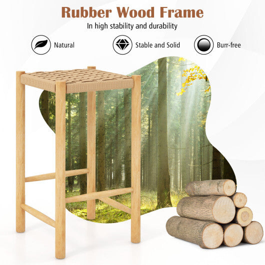 26 Inch Dining Bar Stool Set of 2-Natural LuxuryLifeWay Online Store