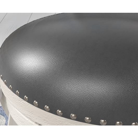 25.5 Inch Hand-Antiqued Stool Set of 2 with Wider Padded Seat-White LuxuryLifeWay Online Store