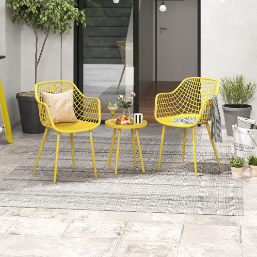 3 Piece Patio Chair Set with PP Seat and Tabletop for Porch-Green LuxuryLifeWay Online Store