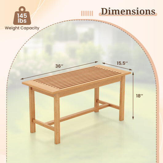Patio Coffee Table 36 Inch Rectangular Outside Side Table with Slatted Tabletop LuxuryLifeWay Online Store