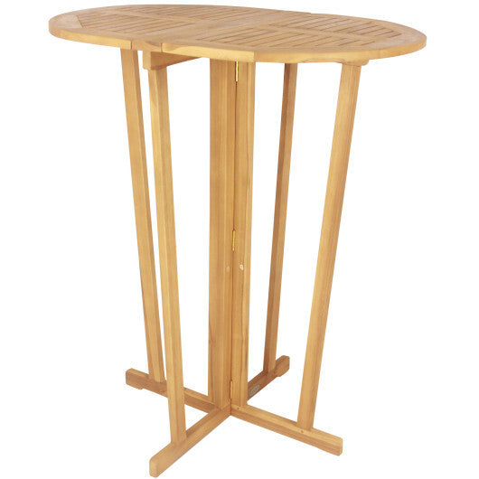 Outdoor Folding Bar Table with Oval Tabletop and Cross Base LuxuryLifeWay Online Store