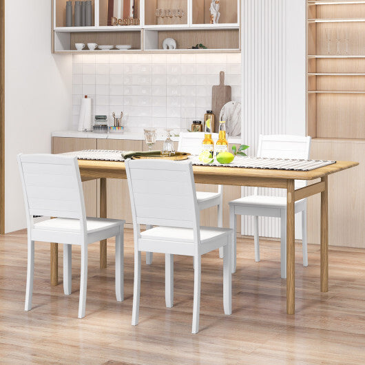 Wood Dining Chair Set of 2 Armless Kitchen Chairs with Rubber Wood Legs-Black LuxuryLifeWay Online Store