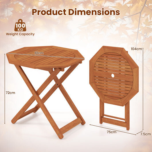 Octagon Folding Patio Table with 2 Inches Umbrella Hole LuxuryLifeWay Online Store