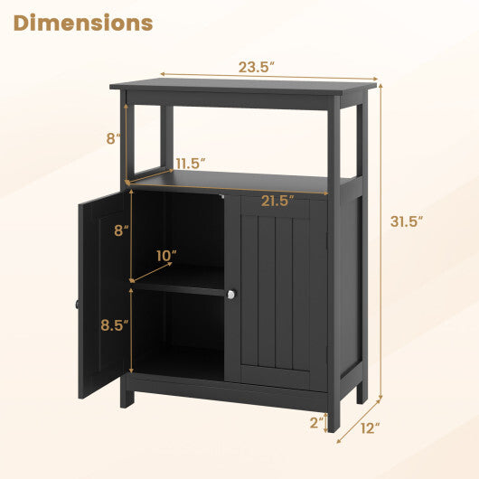 Bathroom Floor Cabinet Freestanding Storage Organizer with Open Compartment-White LuxuryLifeWay Online Store