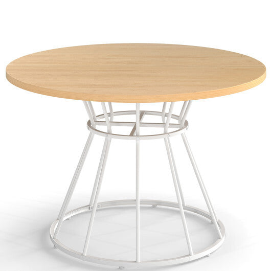 47 Inches Round Dining Table for 4 Farmhouse Kitchen Table with Wooden Tabletop-Black LuxuryLifeWay Online Store