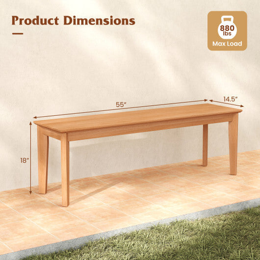 55 Inches Outdoor Teak Wood Bench with 880 LBS Weight Capacity LuxuryLifeWay Online Store