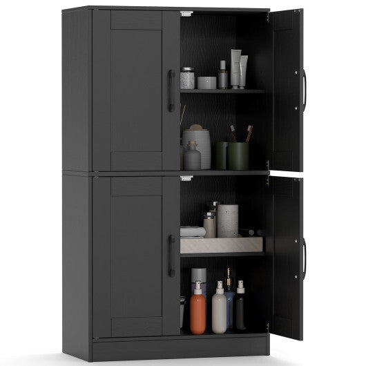 Bathroom Cabinet 43.5 inch Storage Cabinet with Doors and Adjustable Shelves-White LuxuryLifeWay Online Store