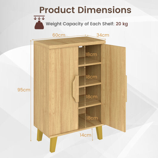 Buffet Cabinet with Double Doors and Raised Legs-Natural LuxuryLifeWay Online Store