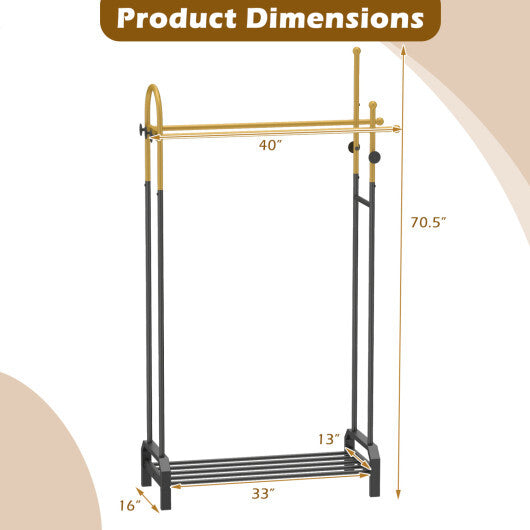 Double Rods Garment Rack for Hanging Clothes-Gold LuxuryLifeWay Online Store