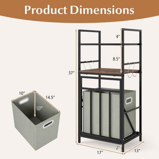 2-Tier Laundry Hamper with Tilt-out Basket-Black LuxuryLifeWay Online Store