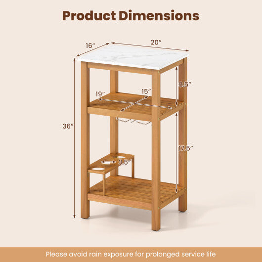 Patio Acacia Wood Storage Cabinet Patio Buffet Cabinet Bar Table LuxuryLifeWay Online Store
