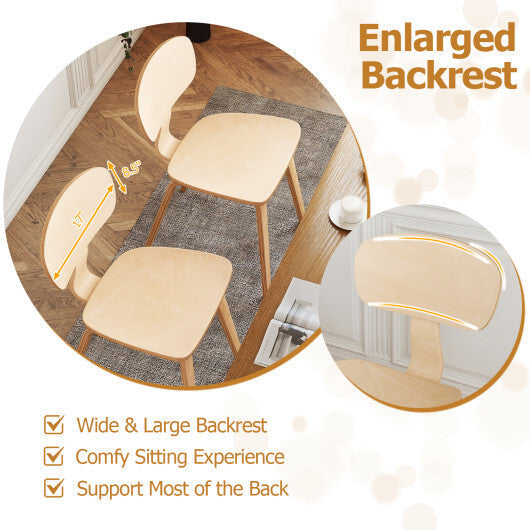 Modern Dining Chair Set of 2 with Wide Seat-Natural LuxuryLifeWay Online Store