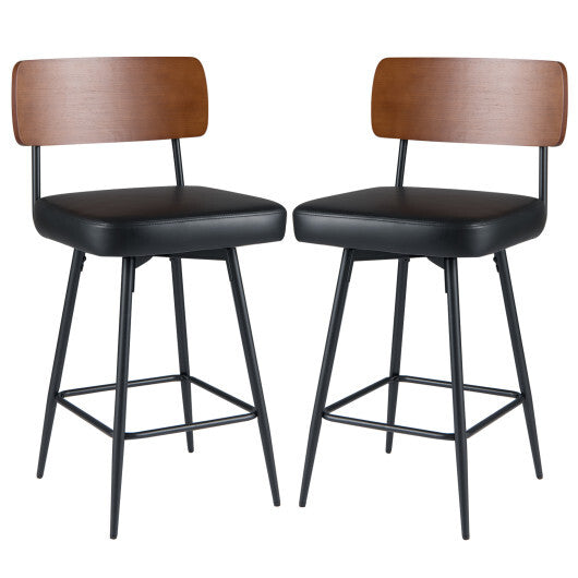 27 Inch Padded Counter Barstools Set of 2 with Metal Legs-White LuxuryLifeWay Online Store