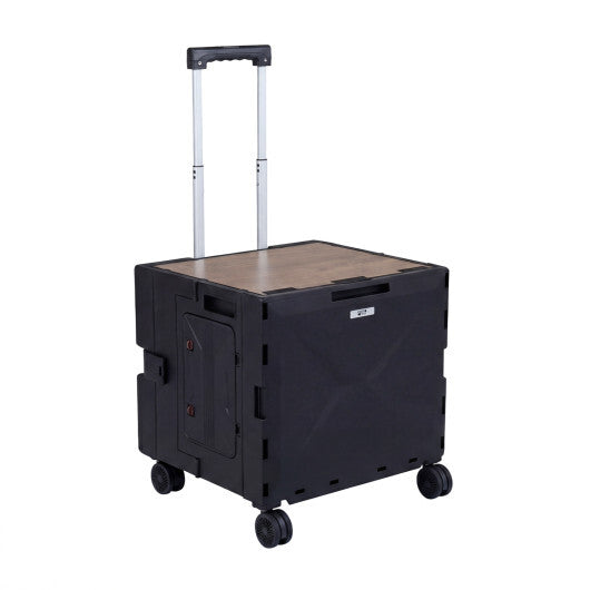 Foldable Utility Cart on 4 Rotate Wheels with Cup Holder-White LuxuryLifeWay Online Store