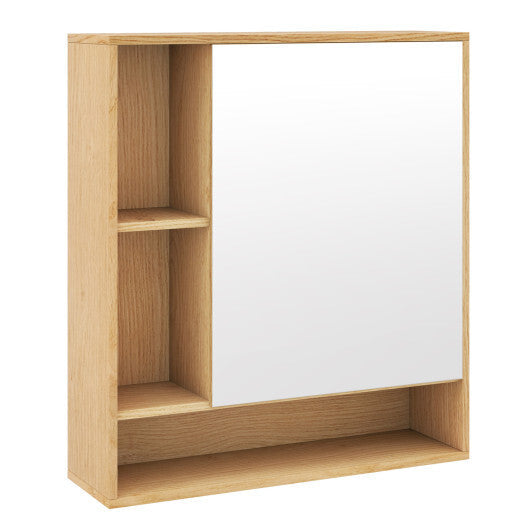 Wall Mounted Bathroom Cabinet with Mirror Single Door-White LuxuryLifeWay Online Store