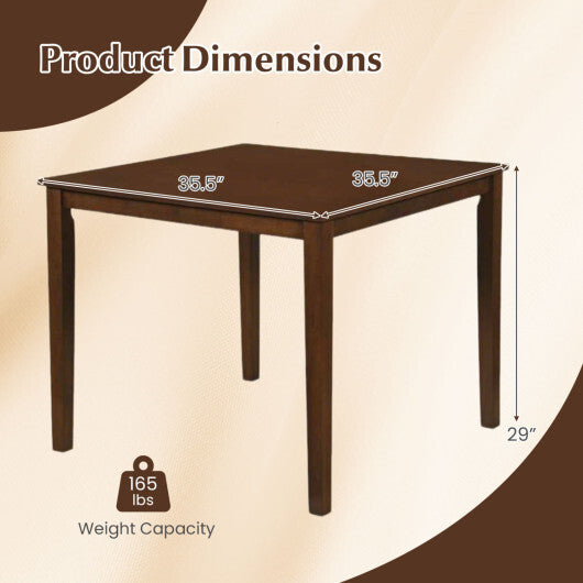 Farmhouse Dining Table for 4 People 35 Inches Square Kitchen Table-Walnut LuxuryLifeWay Online Store