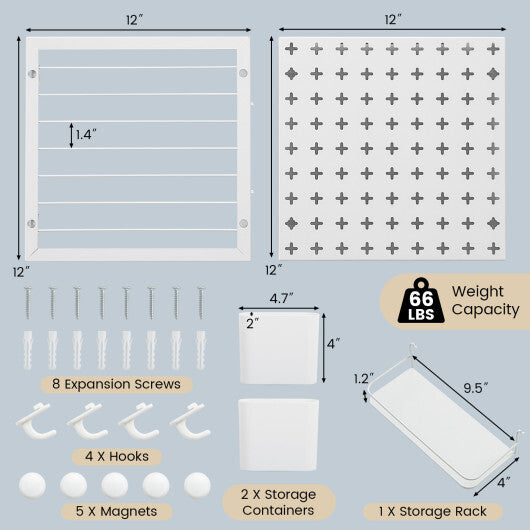 Pegboard Combination Kit Combination Wall Organizer with Magnets and Hooks LuxuryLifeWay Online Store
