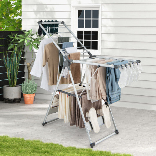 2-Layer Folding Clothes Drying Rack with 5-Level Adjustable Height LuxuryLifeWay Online Store
