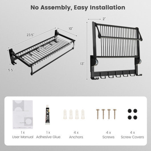 Wall Mounted Towel Shelf with Adjustable Towel Bar and Movable Hooks No Assembly Required LuxuryLifeWay Online Store