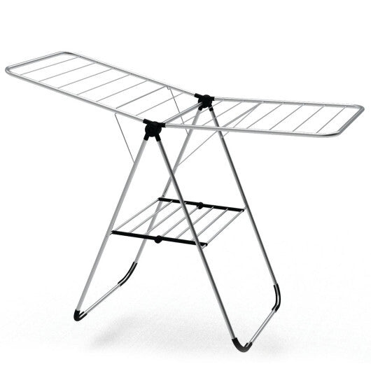 2-Tier Laundry Drying Rack Folding Cloth Rack with Aluminum Frame LuxuryLifeWay Online Store