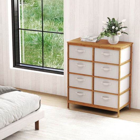 8 Drawers Dresser with Removable Fabric Bins for Bedroom-Beige LuxuryLifeWay Online Store