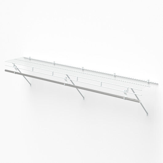 Closet Shelves Wall Mounted with Hanging Rod for Laundry Room LuxuryLifeWay Online Store