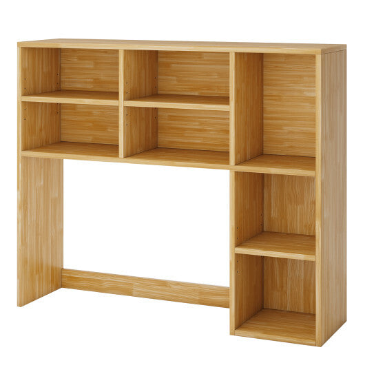 Desktop Bookshelf with 7 Open Cubbies and 3 Adjustable Shelves-Brown LuxuryLifeWay Online Store