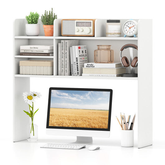 Desktop Bookshelf Countertop Storage Hutch with 6 Shelves-Rustic Brown LuxuryLifeWay Online Store
