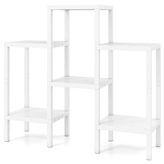 6-Tier Plastic Modular Storage Shelves for Living Room and Kitchen-Black LuxuryLifeWay Online Store