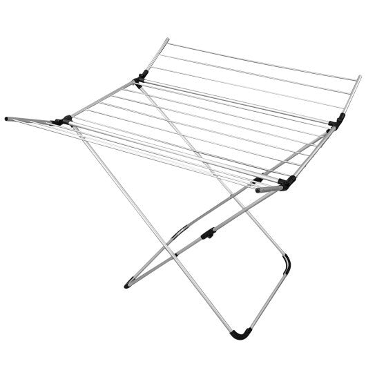 Folding Aluminum Clothes Drying Rack with 2 Side Wings LuxuryLifeWay Online Store