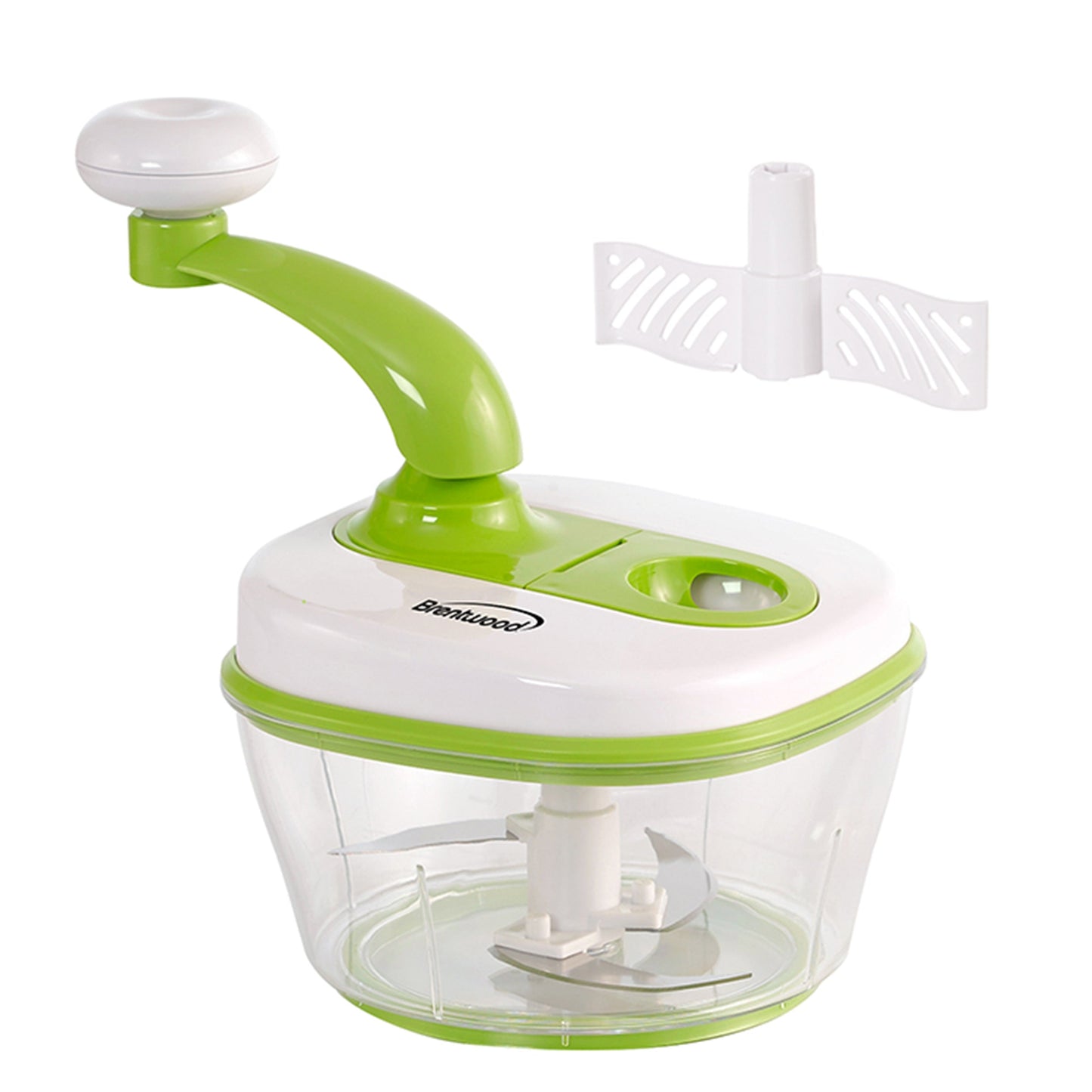 Brentwood 8 Cup Hand Crank Food Processor with Stainless Steel Blades and Paddle Mixer in Green LuxuryLifeWay Online Store