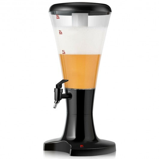 Set of 2 3L Draft Beer Tower Dispenser with LED Lights