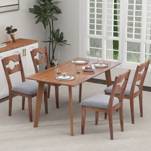 Dining Chair Set of 2 Fabric Upholstered Kitchen Chairs with Padded Seat and High Back-Gray LuxuryLifeWay Online Store