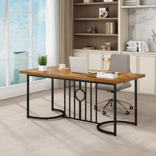 71 Inch Large Dining Table for 6-8 People Rectangular Wood Kitchen Table-Rustic Brown LuxuryLifeWay Online Store