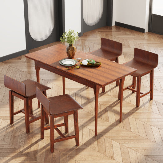 Swivel Dining Chair Set of 2 with Low Back and Curved Seat-Walnut LuxuryLifeWay Online Store