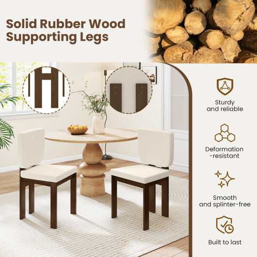 Wooden Dining Chair Set of 2 with Rubber Wood Leg for Home Office Living Room-Brown LuxuryLifeWay Online Store