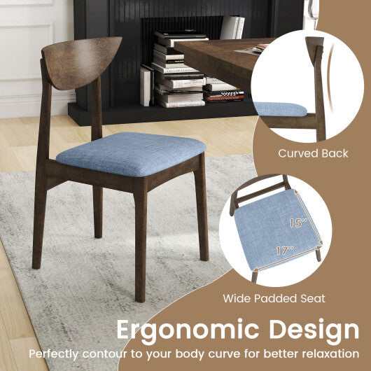 Wooden Dining Chair Set of 2 with Rubber Wood Leg-Brown LuxuryLifeWay Online Store
