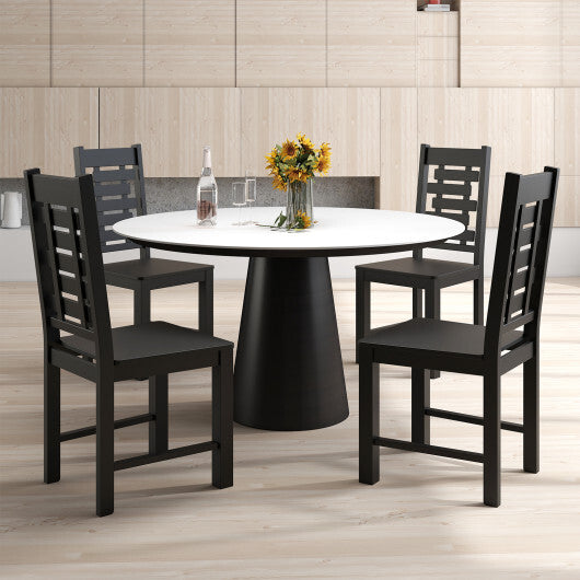 Wooden Dining Chair Set of 2 Solid Rubber Wood Kitchen Chairs-White LuxuryLifeWay Online Store
