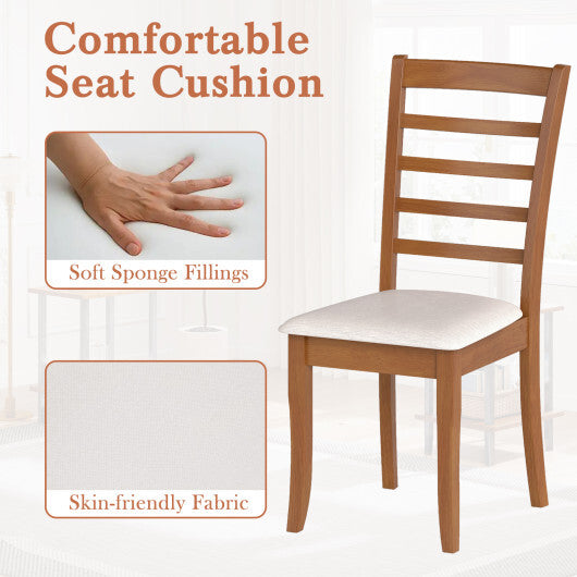 Wooden Dining Chair Set of 2 Modern Upholstered Kitchen Chair-Beige LuxuryLifeWay Online Store