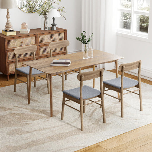 Fabric Upholstered Kitchen Armless Dining Chairs with Rubber Wood Frame Set of 2-Oak LuxuryLifeWay Online Store