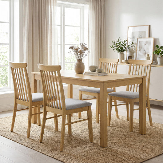 Dining Chairs Set of 2 Fabric Upholstered Kitchen Armless Chairs with Rubber Wood Frame-Natural LuxuryLifeWay Online Store