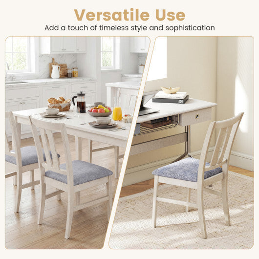 Set of 2 Wooden Upholstered Dining Chairs with High Curved Back-Walnut LuxuryLifeWay Online Store