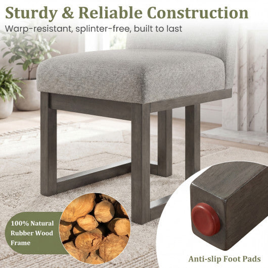 Modern Farmhouse Fabric Dining Chairs Set of 2 with 5.5" Thickened Padded Seat-Walnut LuxuryLifeWay Online Store